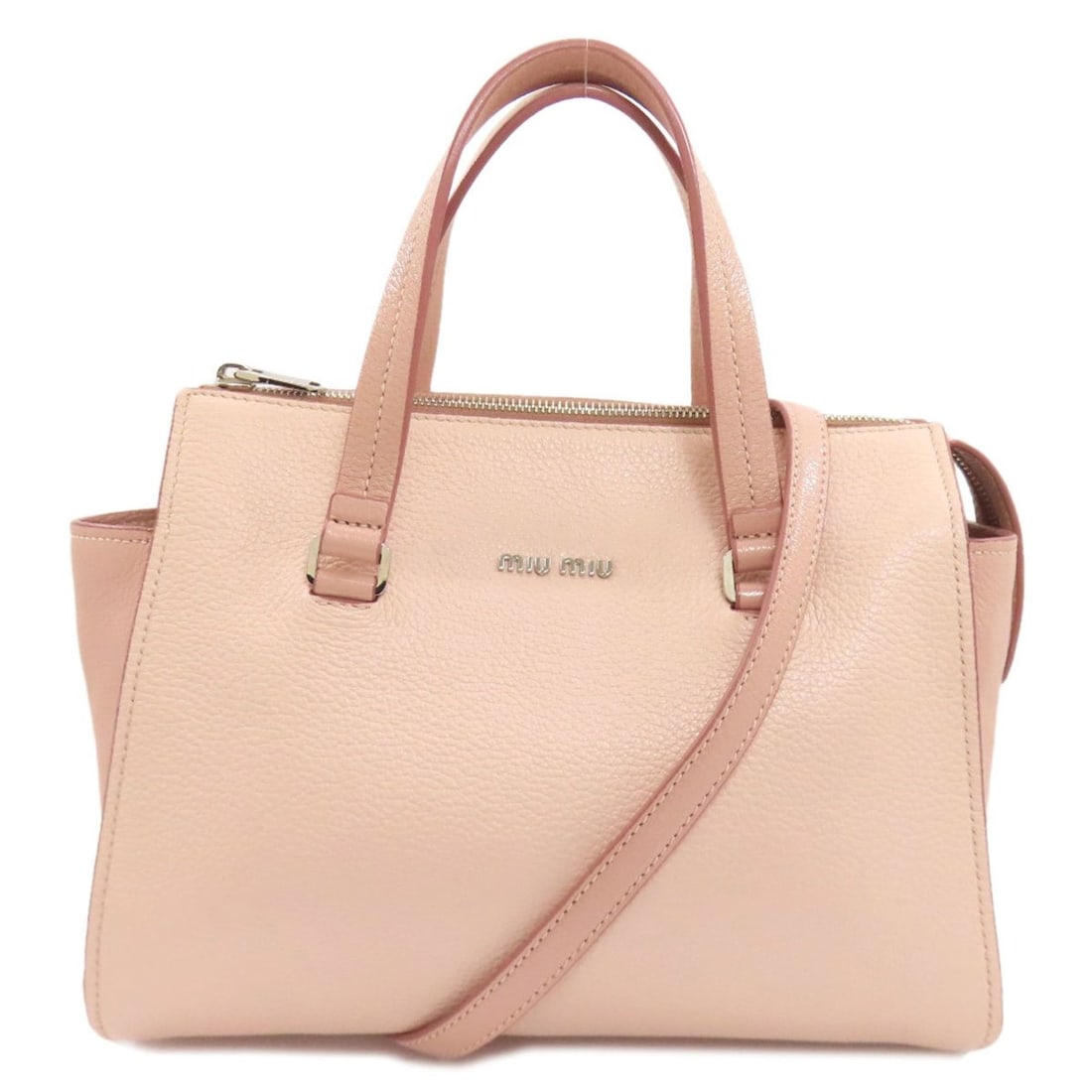 Miu Miu Miu 2-way handbag leather ladies' MIUMIU: --- Catalog ---Category: SizeSize (HxWxD): 21cm x 27cm x 10cm / 8.26'' x 10.62'' x 3.93''Category: DesignType: HandbagColor: PinkGender: WomenMaterial: Leather Category: GeneralBrand: Miu Miu--- Item