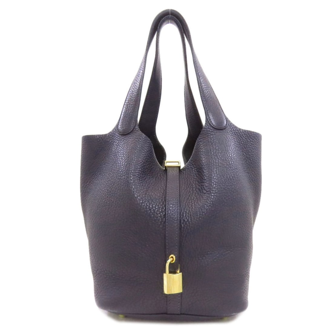 Hermès Picotin Lock MM Handbag with Gold Hardware, Taurillon, Women's, HERMES: --- Catalog ---Category: SizeSize (HxWxD): 21.5cm x 17cm x 21.5cm / 8.46'' x 6.69'' x 8.46''Category: DesignType: HandbagColor: NavyGender: WomenCategory: GeneralBrand: Hermes--- Item List ---Section: