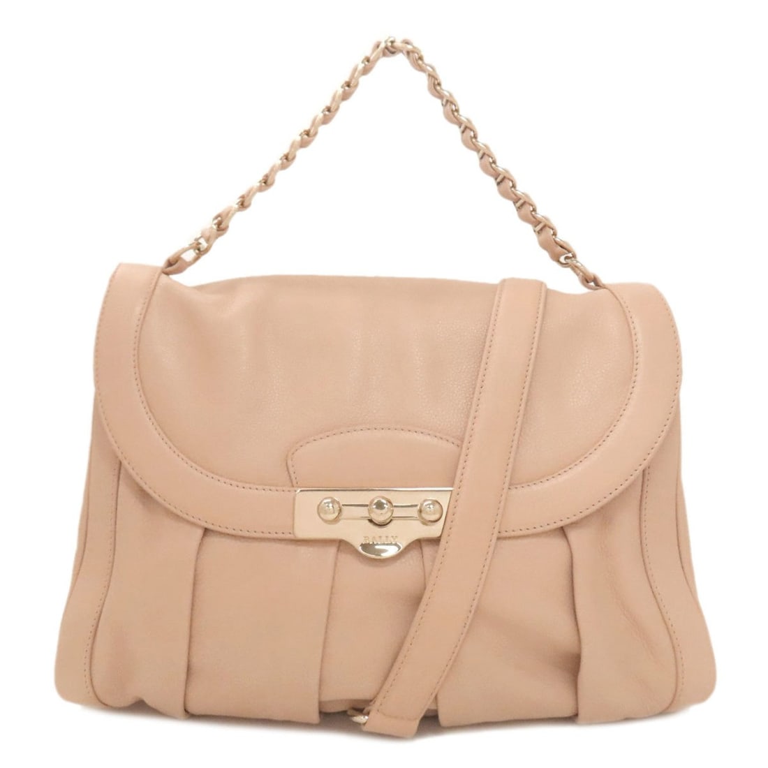 Bally Women's Leather Handbag with Locking Hardware, 2-Way Design: --- Catalog ---Category: SizeSize (HxWxD): 22cm x 28.5cm x 10cm / 8.66'' x 11.22'' x 3.93''Category: DesignType: HandbagColor: BeigeGender: WomenMaterial: Leather Category: GeneralBrand: Bally--- Item