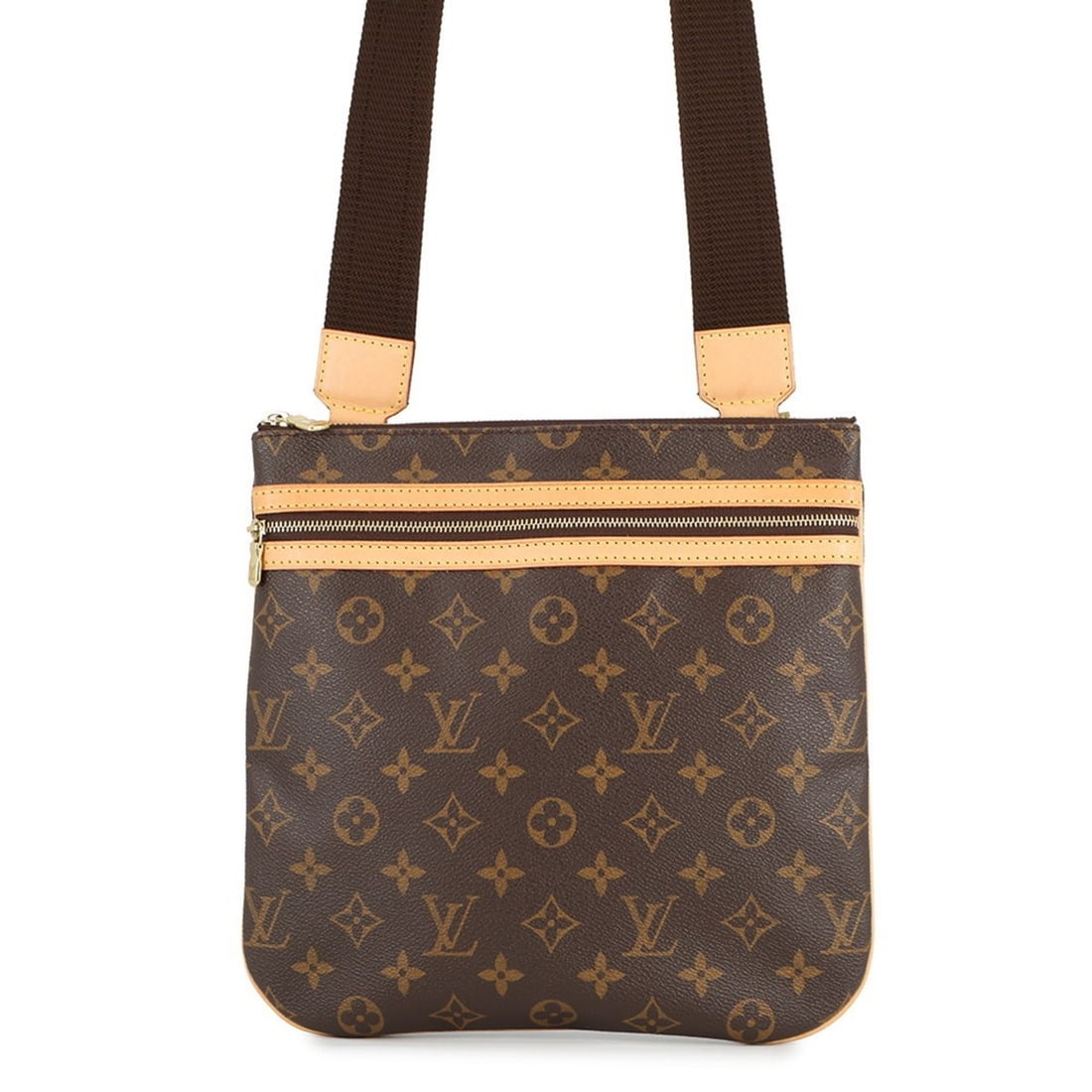 Louis Vuitton Monogram Pochette Bosphore Shoulder Bag M40044 LOUIS VUITTON: --- Catalog ---Category: SizeWeight: 400g / 14.1oz.Size (HxWxD): 26cm x 26cm x 1cm / 10.23'' x 10.23'' x 0.39''Strap Length: 95cm - 150cm / 37.4'' - 59.05''Category: DesignType: Pochette, Shoulder bag