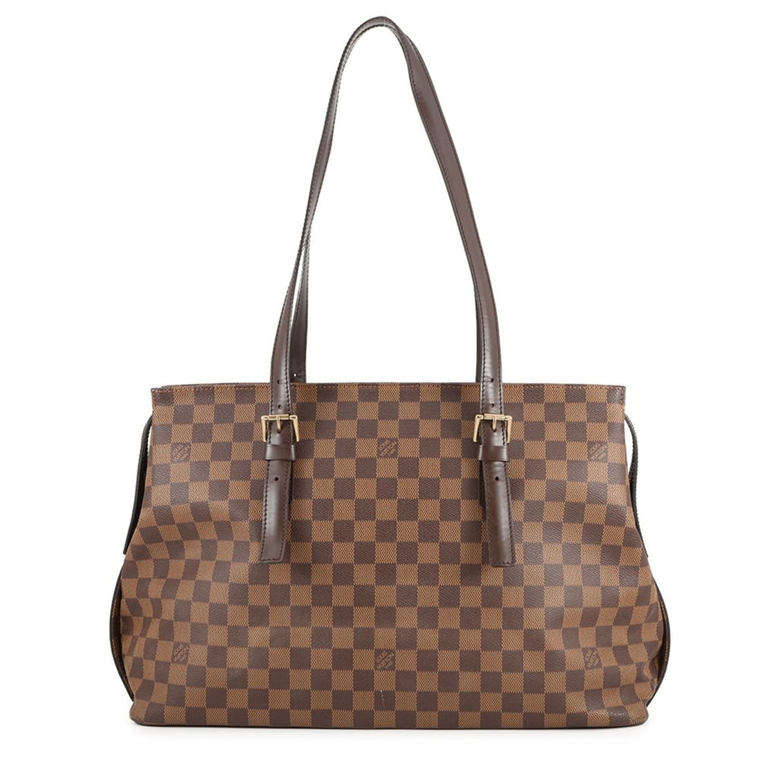 Louis Vuitton Damier Ebene Chelsea Tote Bag N51119, a shoulder bag from Vuitton.: --- Catalog ---Category: SizeWeight: 910g / 2lb.Size (HxWxD): 28cm x 40cm x 14.5cm / 11.02'' x 15.74'' x 5.7''Category: DesignType: Shoulder bag, Tote bagColor: Damier Canvas, Ebene, Red colorGender:
