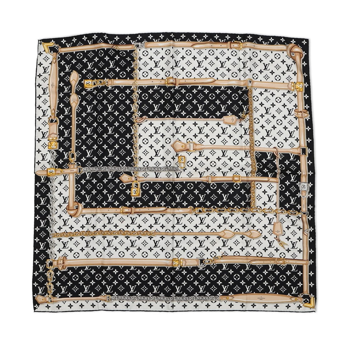 Louis Vuitton Carré Monogram Confidential Silk Scarf M78667 LOUIS VUITTON Black (1 of 18)