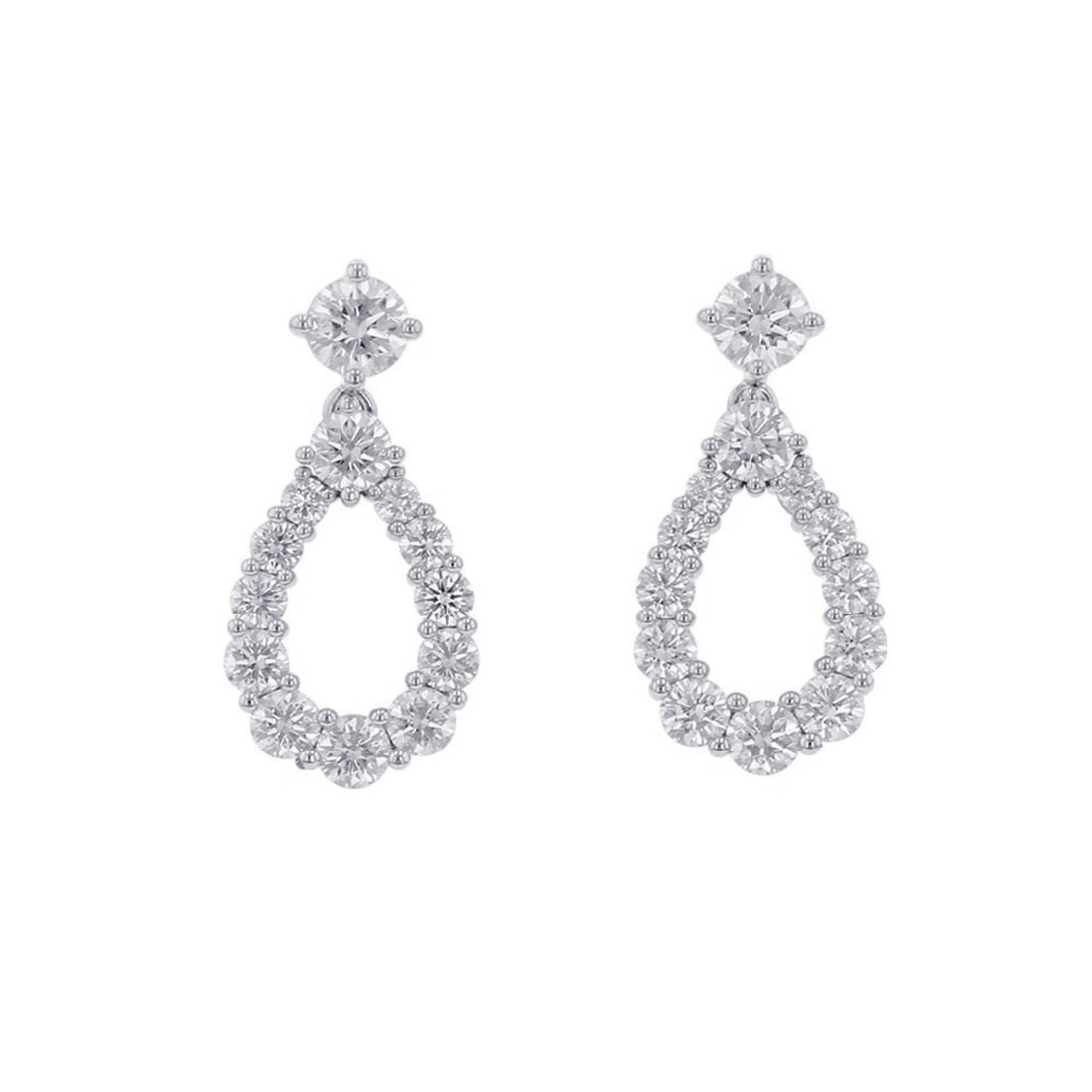Harry Winston Loop Earrings with 26 Medium Diamonds, Approximately 1.55ct Total, Pt950 Platinum,: --- Catalog ---Category: SizeWeight: 4.4g / 0.15oz.Size (HxWxD): 19.30mm x 9.40mm / 0.76'' x 0.37''Category: DesignType: Stud earringsStone: DiamondGender: WomenMaterial: Platinum 950Weight (ct.): 1.5