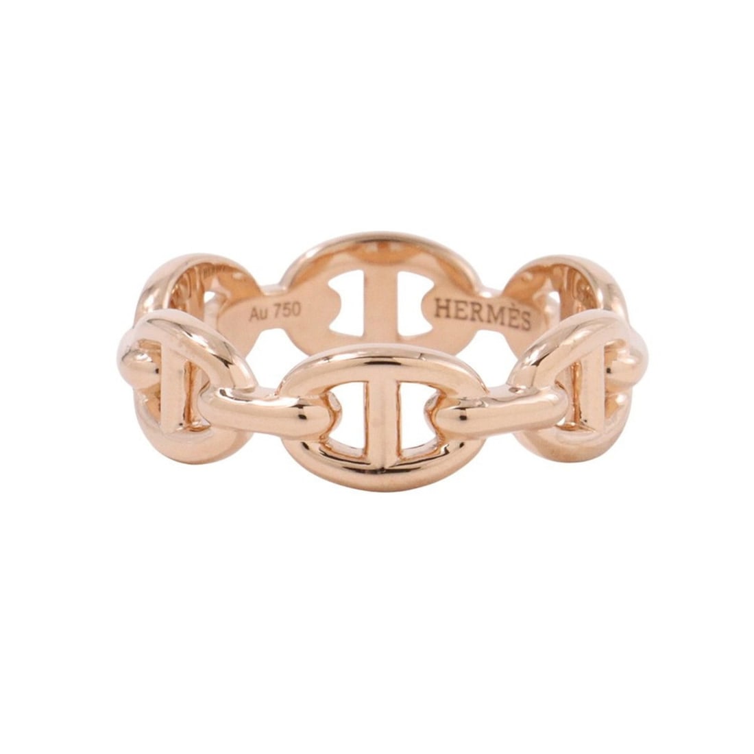 Hermes Hermès Chaine d'Ancre Enchainee PM Ring, 18K Pink Gold, Ring Size 51: --- Catalog ---Category: SizeWidth: 5.7mm / 0.22''Weight: 3.9g / 0.13oz.JP Size: 11US Size: 6Category: DesignType: Band ringGender: WomenMaterial: Pink gold (18K)Category: GeneralBrand: HermesCountry