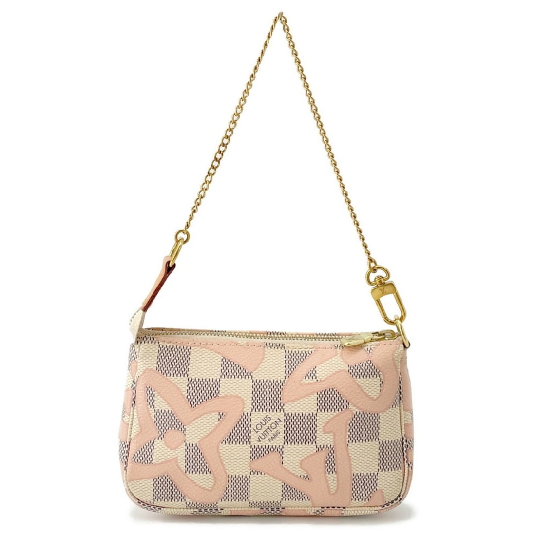 Louis Vuitton Pouch Damier Azur/Tahiti Mini Pochette Accessoires N60051 LOUIS VUITTON: --- Catalog ---Category: SizeSize (HxWxD): 9.5cm x 14.5cm x 3cm / 3.74'' x 5.7'' x 1.18''Strap Length: 31cm / 12.2''Category: DesignType: Pochette, PouchColor: PinkGender: WomenClosure: ZipperMaterial