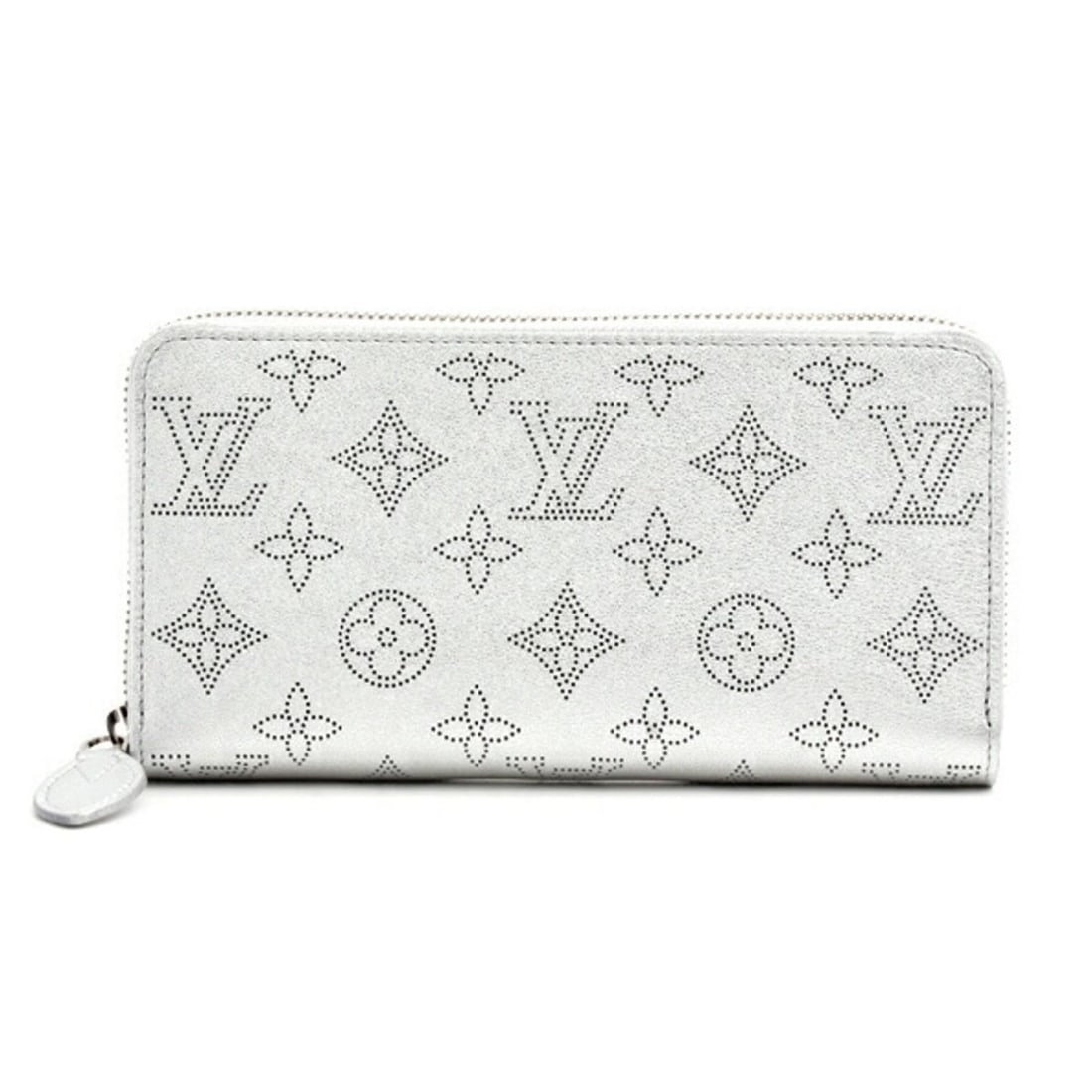 Louis Vuitton Women's Mahina Zippy Wallet, Round Long Silver, M26940: --- Catalog ---Category: SizeSize (HxWxD): 10cm x 19.5cm x 2.5cm / 3.93'' x 7.67'' x 0.98''Category: DesignType: Long wallet (bi-fold)Color: SilverGender: WomenMaterial: Mahina leather , Leather Categ