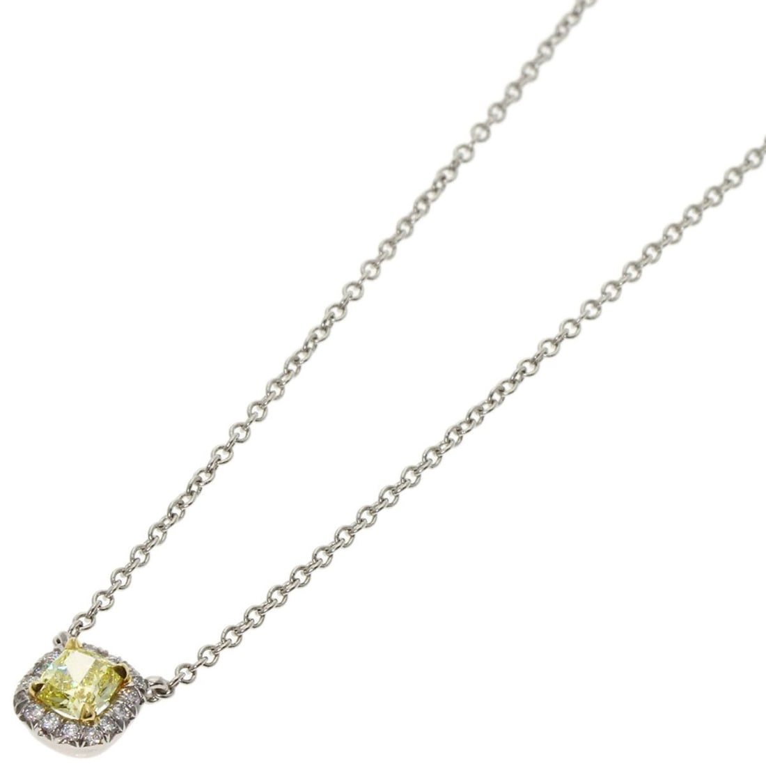 Tiffany & Co. Soleste Yellow Diamond Necklace in Platinum PT950/18KYG for Women: --- Catalog ---Category: SizePendant Size: 5.8mm x 5.6mm / 0.22'' x 0.22''Neck Circumference: 40.5 cm / 15.94''Category: DesignStone: DiamondGender: WomenMaterial: Platinum 950, Yellow gold (18K)Neckl