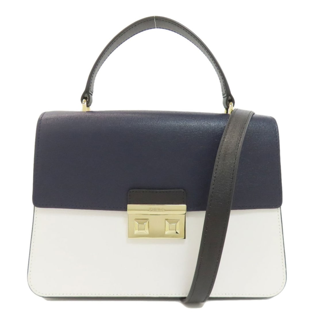 Furla 2-way handbag PVC for women: --- Catalog ---Category: SizeSize (HxWxD): 19cm x 25cm x 8cm / 7.48'' x 9.84'' x 3.14''Category: DesignType: HandbagColor: NavyGender: WomenMaterial: PVC Category: GeneralBrand: Furla--- Item List ---