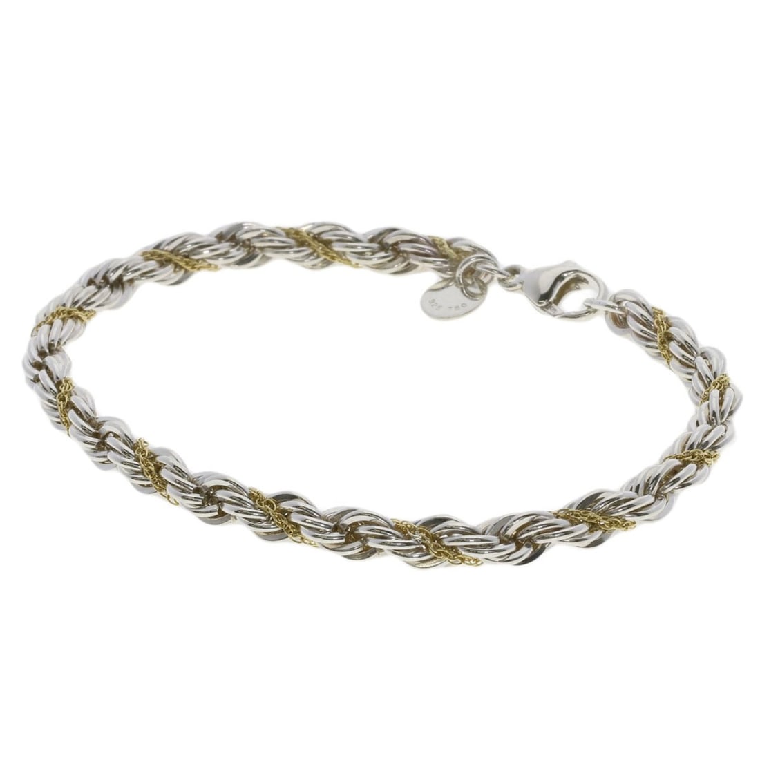 Tiffany & Co. Screw Twist Bracelet in 18K White Gold for Women: --- Catalog ---Category: SizeLength: 17cm / 6.69''Category: DesignType: Charm braceletGender: WomenMaterial: Silver, Yellow gold (18K)Category: GeneralBrand: Tiffany--- Item List ---Section: Condition