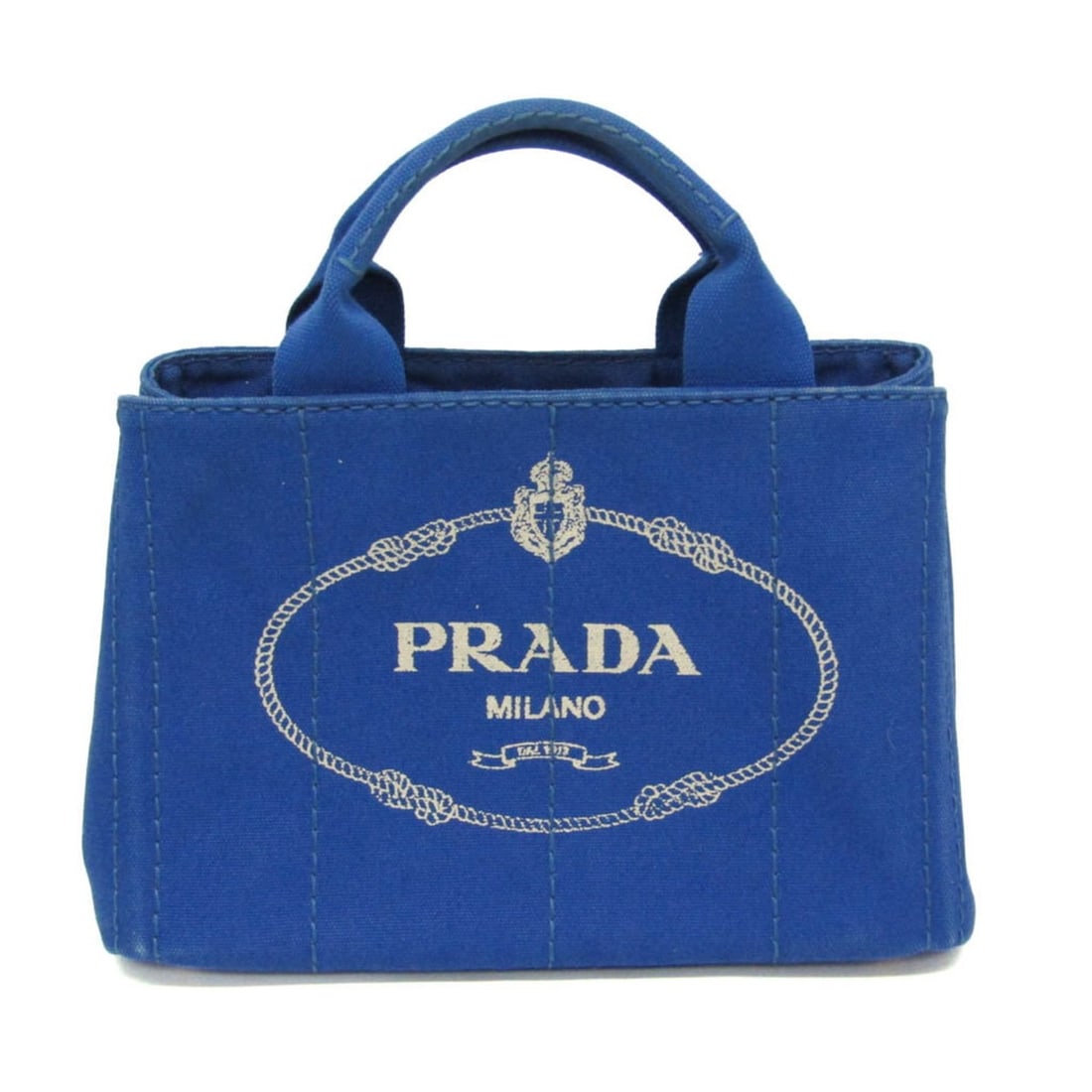 Prada Canapa BN2439 Women's Canvas Handbag Blue: --- Catalog ---Category: SizeSize (HxWxD): 19.5cm x 29cm x 15cm / 7.67'' x 11.41'' x 5.9''Handle Length: 28.5cm / 11.22''Category: DesignType: HandbagColor: BlueGender: WomenClosure: OpenMaterial: Can