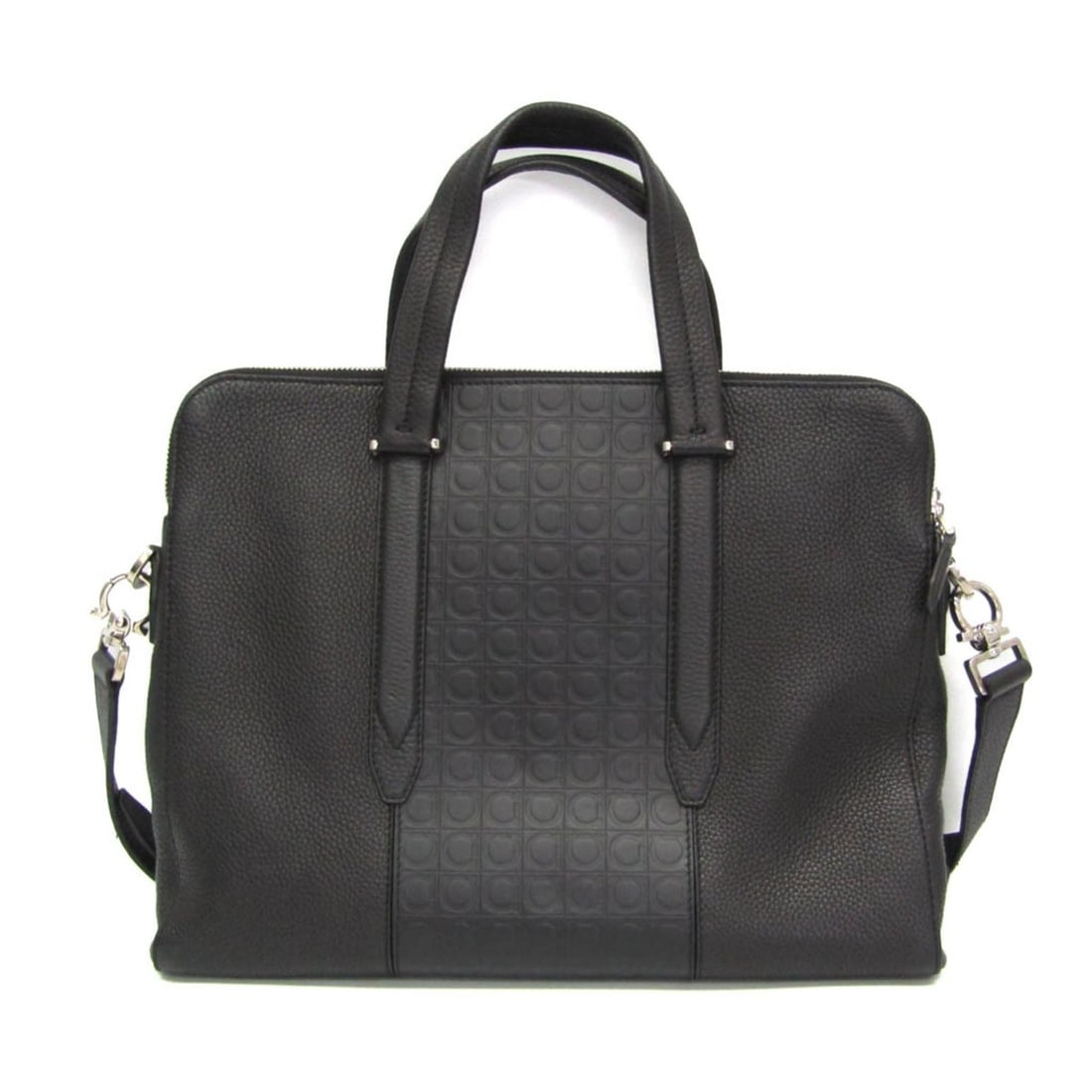 Salvatore Ferragamo Gancini FZ-24 0870 Men's Leather Briefcase,Shoulder Bag Black: --- Catalog ---Category: SizeHandle Drop: 12.00cm / 4.72''Size (HxWxD): 29cm x 37cm x 5cm / 11.41'' x 14.56'' x 1.96''Strap Length: 130cm - 140cm / 51.18'' - 55.11''Handle Length: 39cm / 15.35''Catego