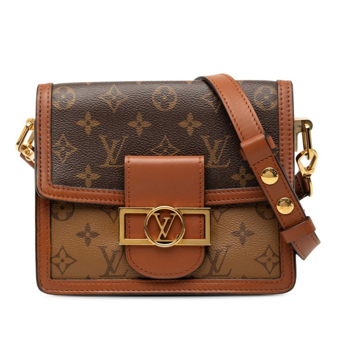 Louis Vuitton Monogram Reverse Dauphine Mini Shoulder Bag M44580 Brown Leather Women's LOUIS VUITTON (1 of 10)
