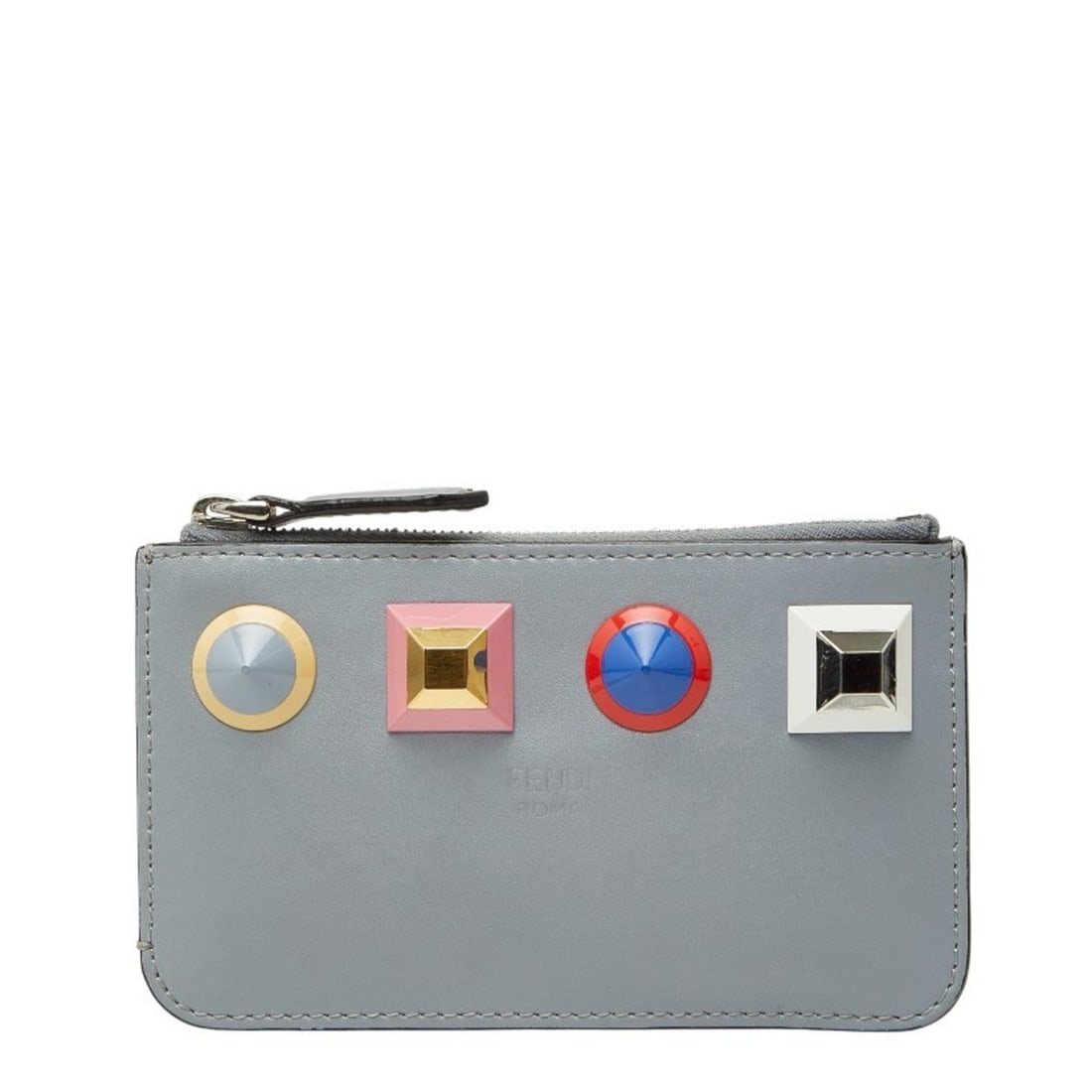 Fendi Studded Wallet/Coin Case/Key Case 8AP151 Gray Multicolor Leather Women's FENDI: --- Catalog ---Category: SizeSize (HxWxD): 8cm x 13.5cm x 3.00mm / 3.14'' x 5.31'' x 0.11''Category: DesignType: Coin purse/coin caseColor: Gray, Multi-colorGender: WomenMaterial: Leather Category: Ge