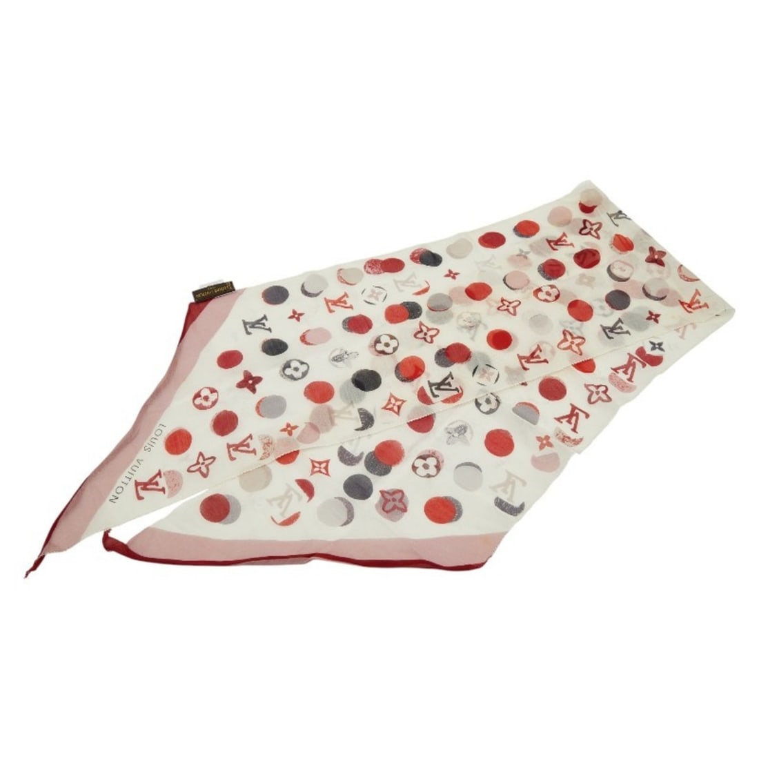 Louis Vuitton Monogram Dot Scarf Muffler in White and Multicolor Cotton Silk for Women (1 of 18)