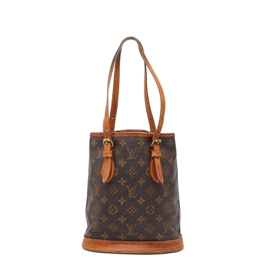 Louis Vuitton Monogram Petite Bucket PM Tote Bag/Shoulder Bag M42238 Brown Leather Women's LOUIS: --- Catalog ---Category: SizeSize (HxWxD): 26cm x 23cm x 16cm / 10.23'' x 9.05'' x 6.29''Category: DesignType: Shoulder bag, Tote bagColor: BrownGender: WomenMaterial: PVC , Leather Category: GeneralM