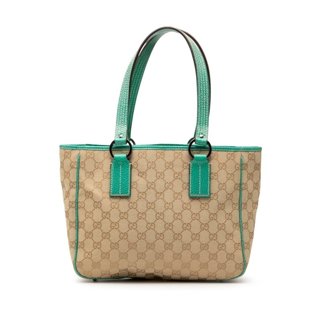 Gucci GG Canvas Tote Bag Handbag 113019 Beige Green Women's GUCCI (1 of 16)