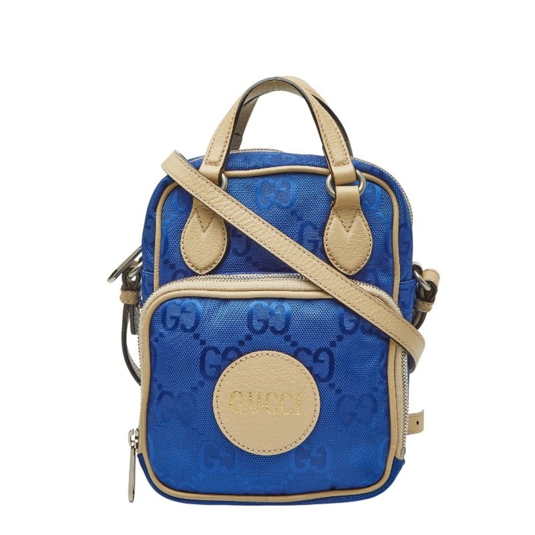 Gucci GG Nylon Off the Grid Handbag/Shoulder Bag 2WAY 625850 Blue Leather Women's GUCCI: --- Catalog ---Category: SizeSize (HxWxD): 22cm x 18cm x 5cm / 8.66'' x 7.08'' x 1.96''Category: DesignType: Handbag, Shoulder bagColor: BlueGender: WomenMaterial: Nylon , Leather Category: GeneralBra