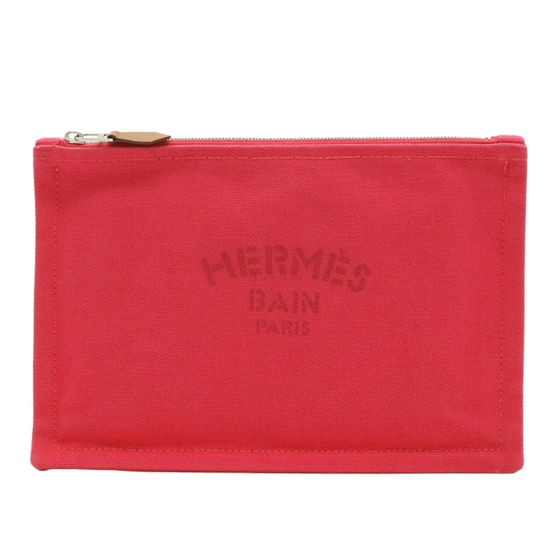 HERMES Yachting PM Flat Pouch in Canvas and Leather, Pink: --- Catalog ---Category: SizeSize (HxWxD): 15.5cm x 22.5cm / 6.1'' x 8.85''Category: DesignType: PouchColor: PinkGender: Women,MenMaterial: Canvas , Leather Category: GeneralBrand: HermesCountry of Or