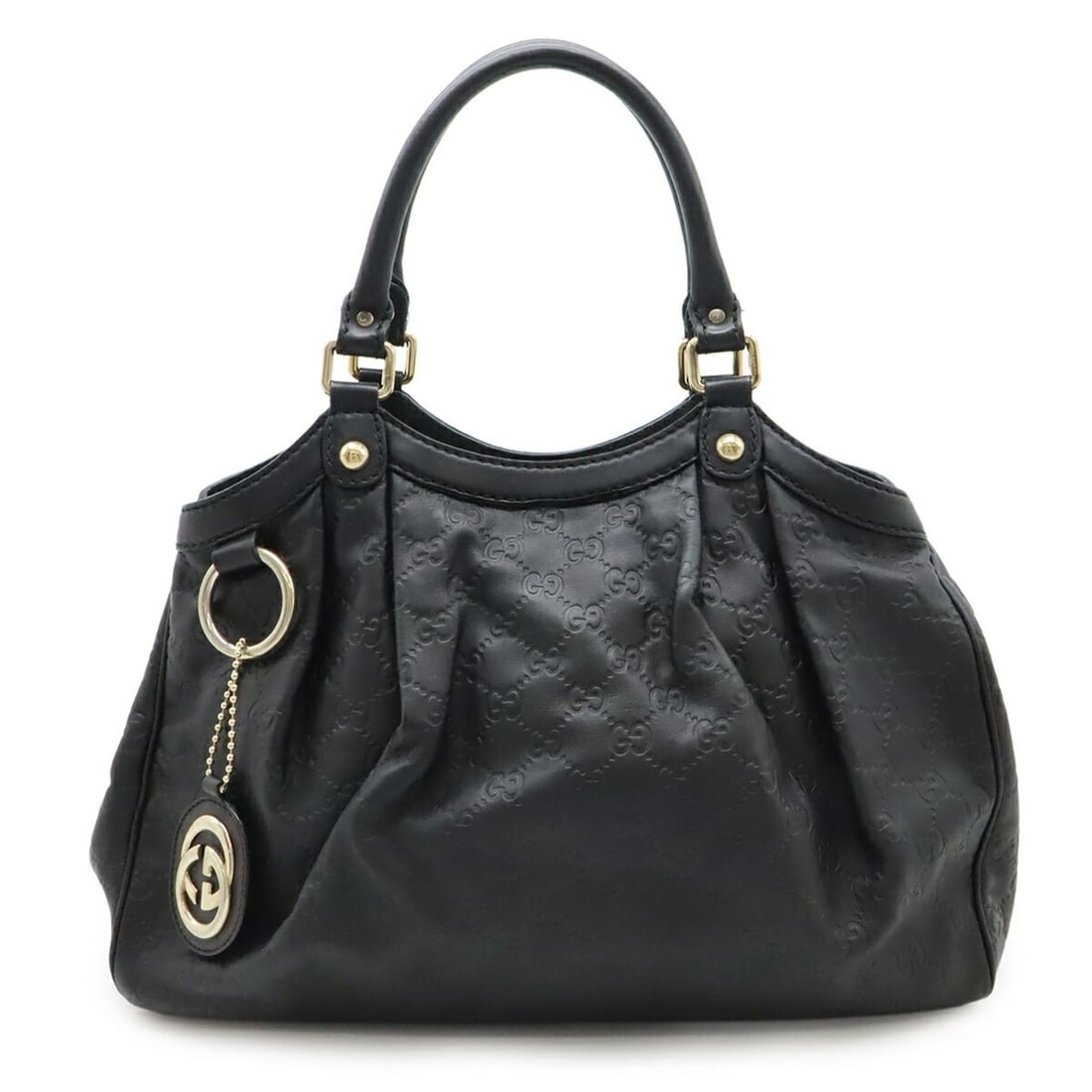 GUCCI Sukey Guccissima Tote Bag, Handbag, Leather, Black, 211944: --- Catalog ---Category: SizeSize (HxWxD): 28cm x 33.5cm x 11.5cm / 11.02'' x 13.18'' x 4.52''Category: DesignType: Handbag, Tote bagColor: BlackGender: WomenMaterial: Leather Category: GeneralMPN: 21