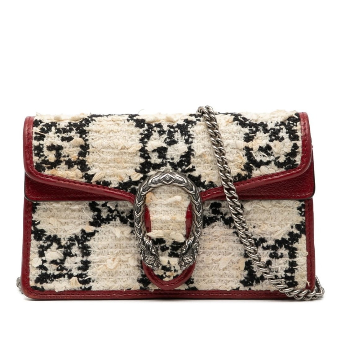 Gucci GG Tweed Dionysus Crossbody Chain Shoulder Bag 476432 White Red Leather Women's GUCCI: --- Catalog ---Category: SizeSize (HxWxD): 10cm x 16cm x 4cm / 3.93'' x 6.29'' x 1.57''Category: DesignType: Shoulder bagColor: Red color, WhiteGender: WomenMaterial: Tweed , Leather Category: General