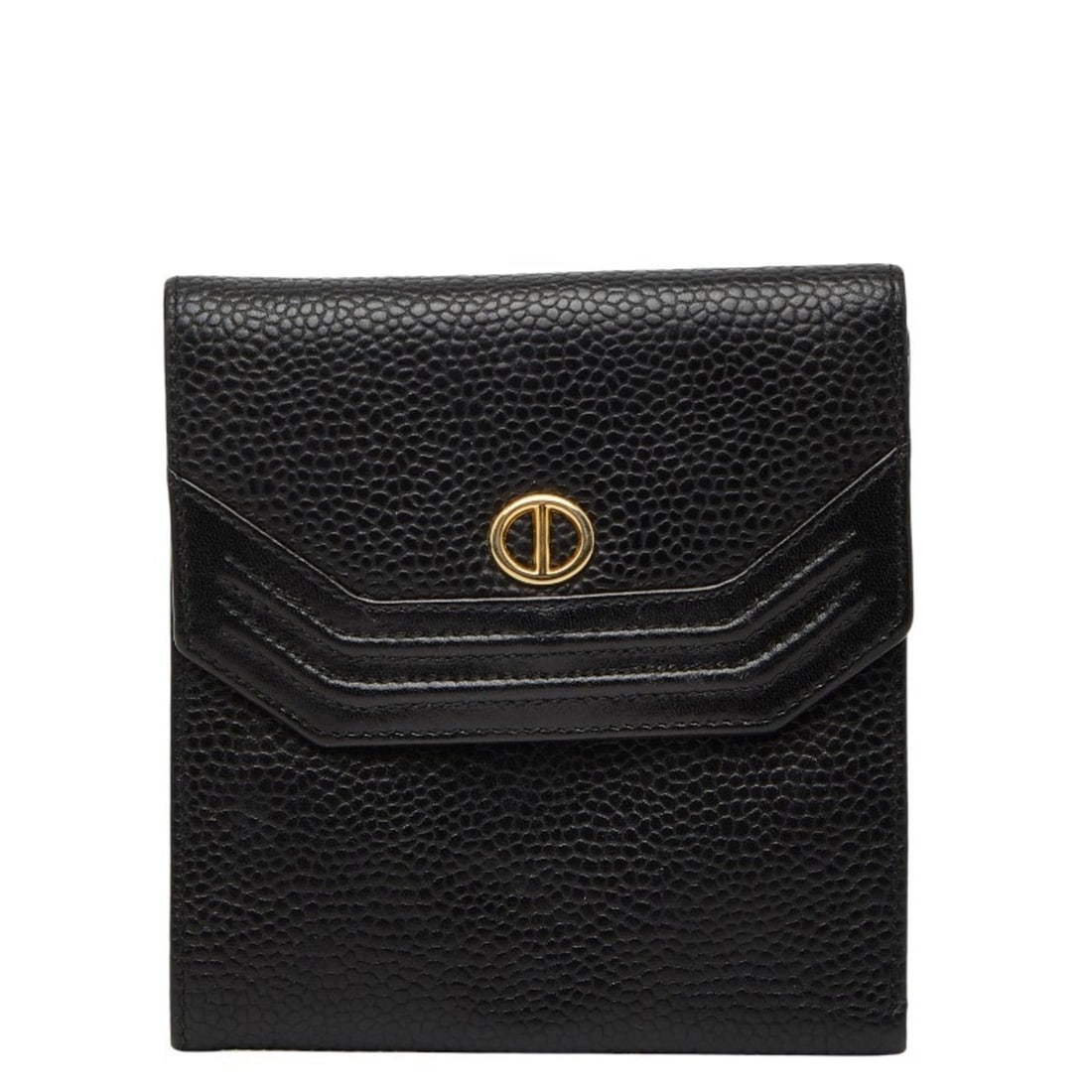 Christian Dior Dior tri-fold wallet in black leather for women: --- Catalog ---Category: SizeSize (HxWxD): 11cm x 10.2cm x 1cm / 4.33'' x 4.01'' x 0.39''Category: DesignType: Wallet (tri-fold)Color: BlackGender: WomenMaterial: Leather Category: GeneralBrand: Chris