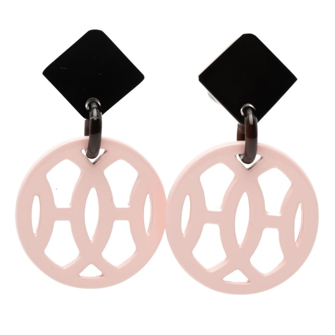Hermes Hermès Ava Stud Earrings in Black and Pink Buffalo Horn for Women: --- Catalog ---Category: SizeSize (HxWxD): 51.30mm x 30.50mm / 2.02'' x 1.20''Category: DesignType: Stud earringsColor: Black, PinkGender: WomenMaterial: Buffalo hornCategory: GeneralBrand: HermesCoun