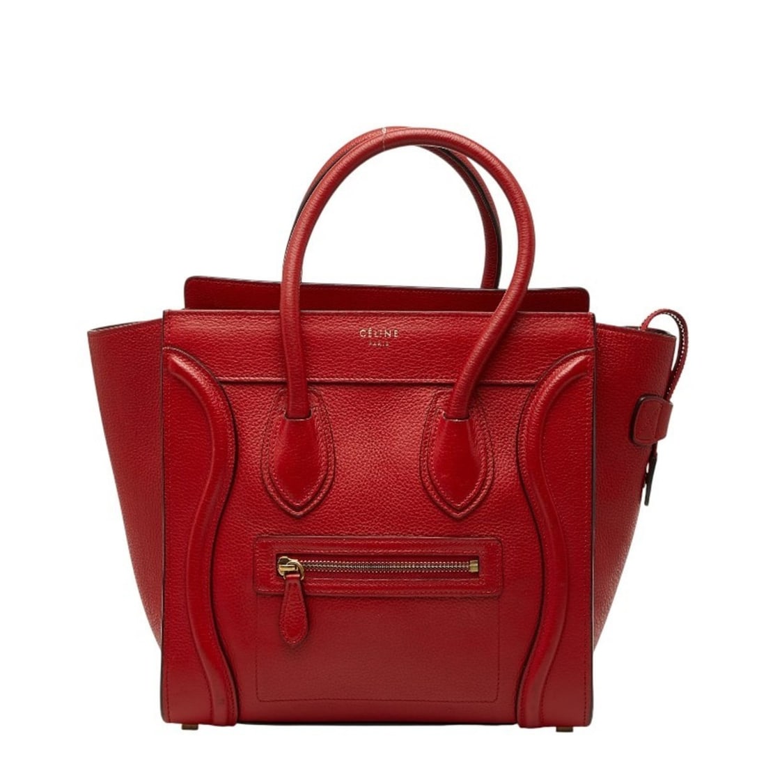 Celine Luggage Micro Shopper Handbag in Red Leather for Women (1 of 17)