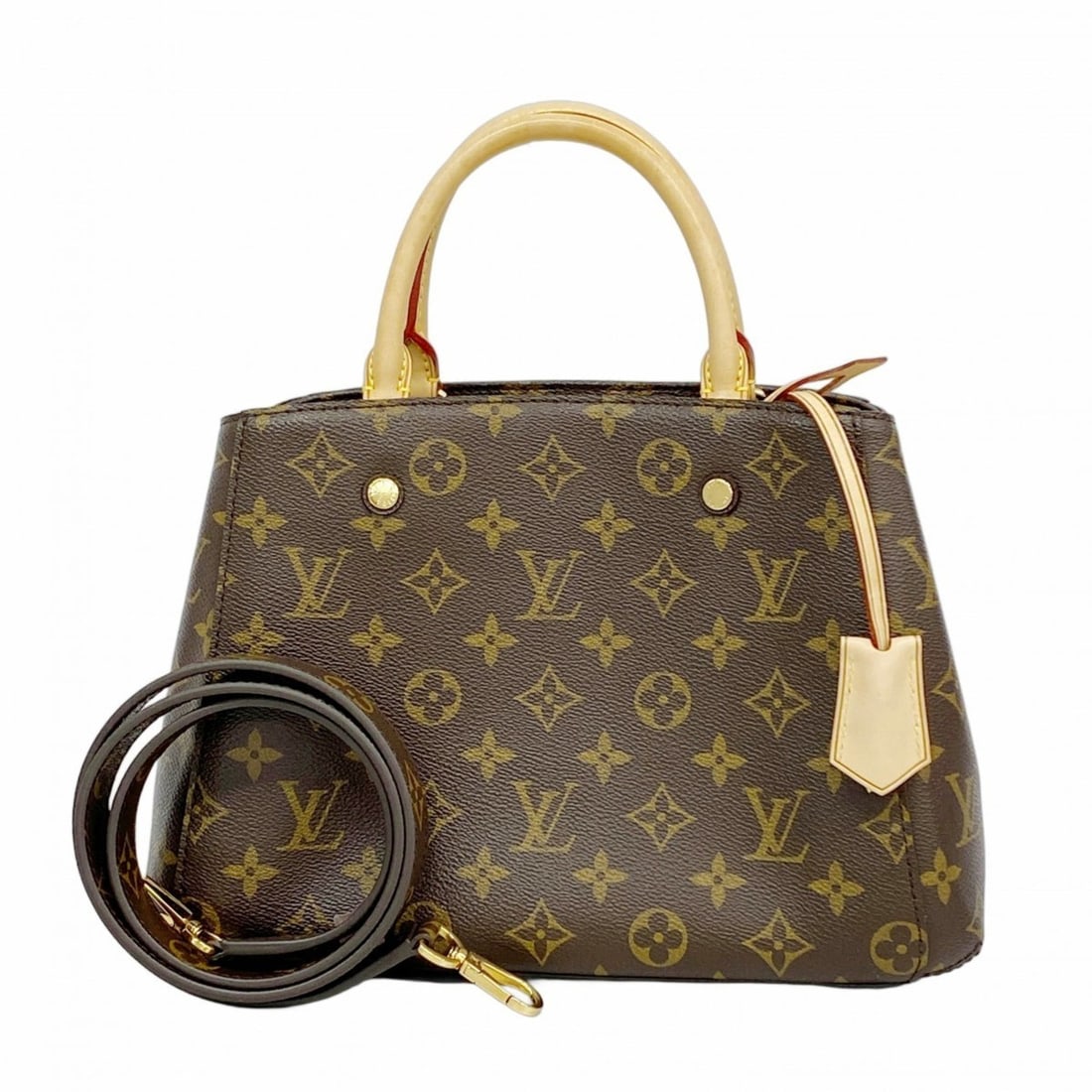 Louis Vuitton Monogram Montaigne BB Handbag M41055 Brown 2-Way Bag for Women: --- Catalog ---Category: SizeSize (HxWxD): 21cm x 29cm x 10cm / 8.26'' x 11.41'' x 3.93''Category: DesignType: HandbagColor: BrownGender: WomenCategory: GeneralMPN: M41055Brand: Louis Vuitton--- Item