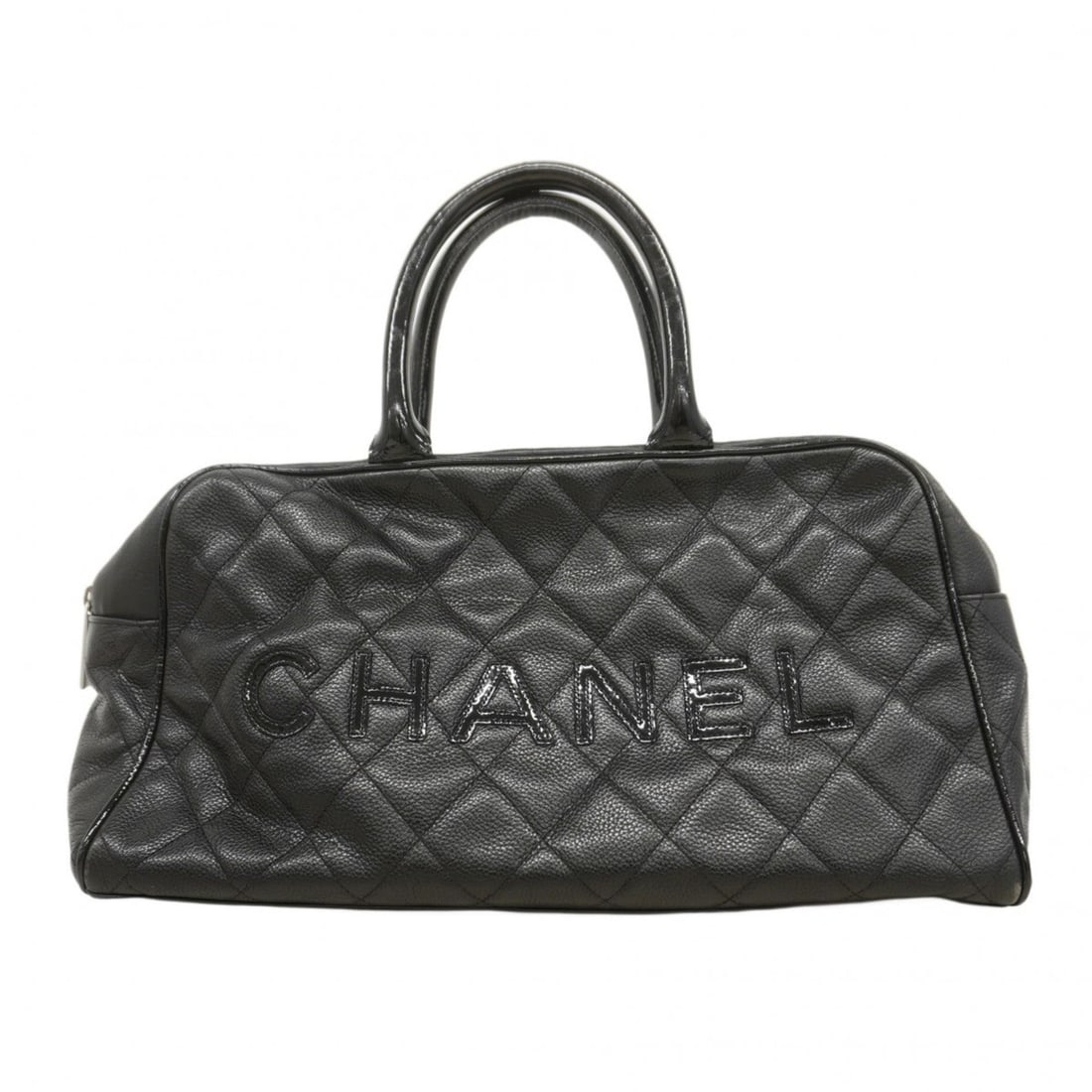 Chanel Matelasse Handbag in Caviar Leather and Patent Leather, Black, Women's (1 of 19)