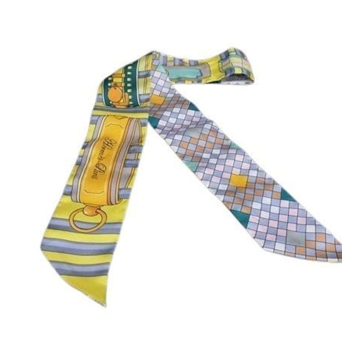 HERMES Twilly Multicolor Silk Scarf for Women, Colliers de chiens remix (1 of 14)