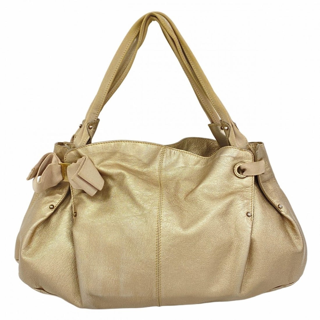 Salvatore Ferragamo handbag leather gold women's (1 of 13)