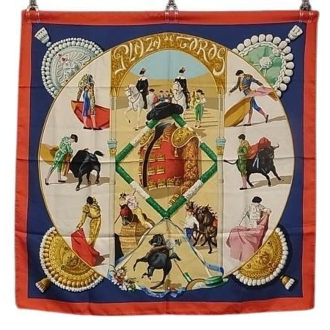 HERMES Carré 90 Scarf, Multicolor Silk, Women's, Plaza de Toros Bullring: --- Catalog ---Category: SizeSize (LxW): 88cm x 87cm / 34.64'' x 34.25''Category: DesignType: ScarfColor: Multi-colorGender: WomenMaterial: Silk 100%Category: GeneralBrand: HermesCountry of Origin: Fr