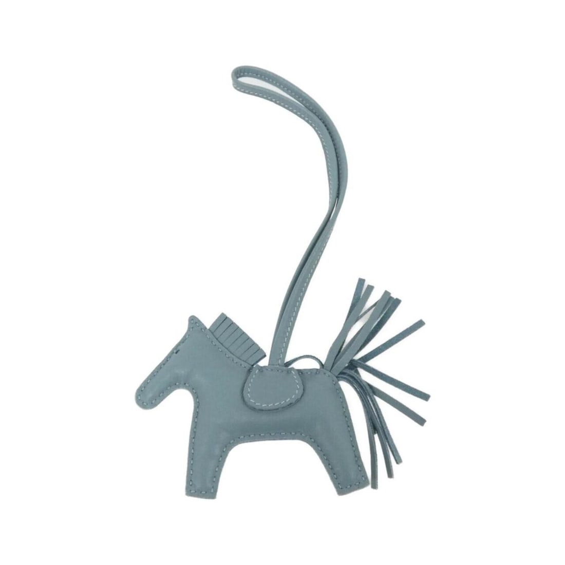 Hermes Rodeo Accessory Handbag Charm PM 064929CA: --- Catalog ---Category: SizeSize (HxWxD): 75.00mm x 85.00mm / 2.95'' x 3.35''Category: DesignType: Handbag charmColor: Ciel, GreenGender: Women,MenMaterial: Agneau MiloCategory: GeneralMPN: 064929CAB