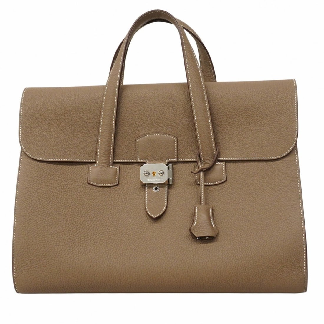 Hermes Sac Adepeche Light Togo Etoupe Bag, K Stamped, Women's: --- Catalog ---Category: SizeSize (HxWxD): 36.5cm x 28cm x 10.5cm / 14.37'' x 11.02'' x 4.13''Category: DesignType: BriefcaseColor: Etoupe grayGender: WomenMaterial: Togo leather Hardware Color: