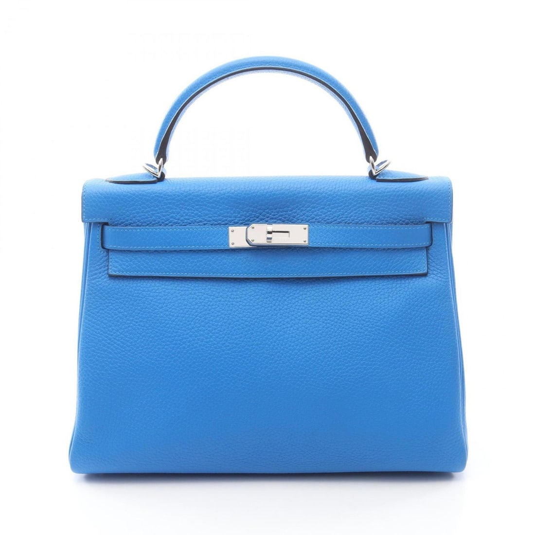 Hermes Hermès Kelly 32 handbag in Taurillon Clemence leather, blue.: --- Catalog ---Category: SizeSize (HxWxD): 23cm x 32cm x 12cm / 9.05'' x 12.59'' x 4.72''Category: DesignType: HandbagColor: BlueGender: WomenMaterial: Leather Leather/Fur Type: Taurillon clemence lea