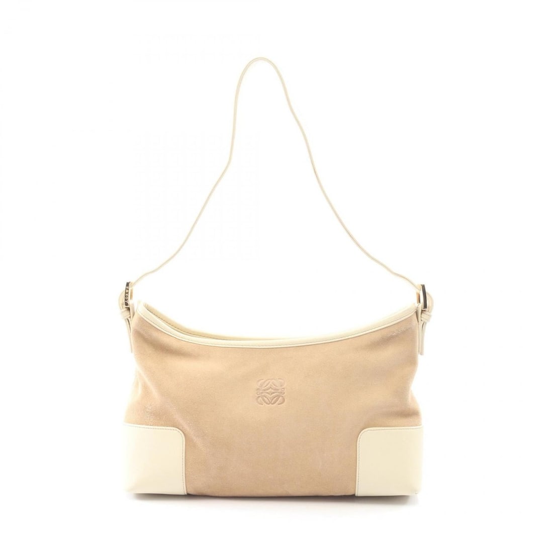 LOEWE Anagram Shoulder Bag, Suede Leather, Women's, Beige, Ivory: --- Catalog ---Category: SizeSize (HxWxD): 18cm x 31.5cm x 7cm / 7.08'' x 12.4'' x 2.75''Category: DesignType: Shoulder bagColor: Beige, IvoryGender: WomenMaterial: Leather Leather/Fur Type: Suede lea