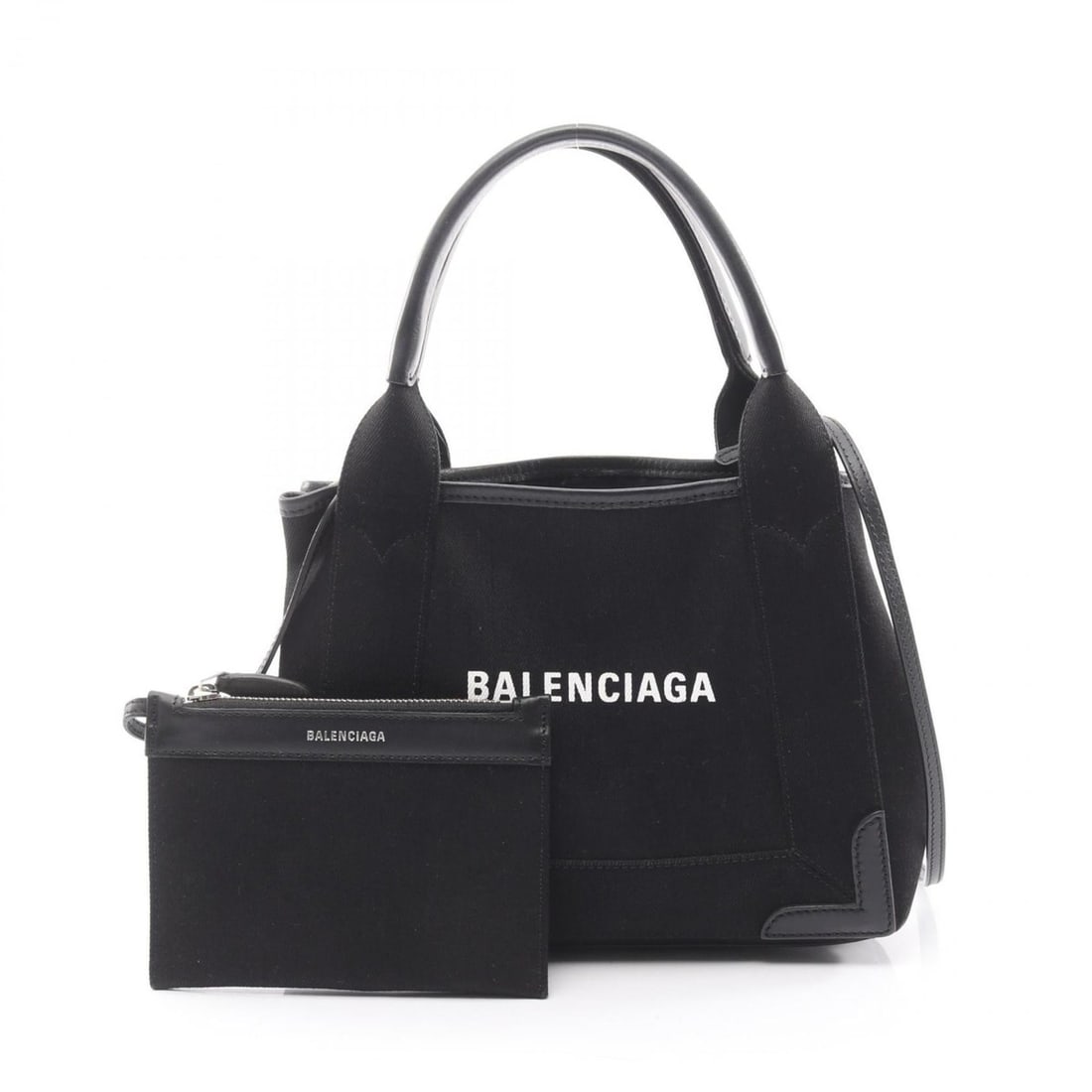 Balenciaga Navy Cabas XS Handbag, Canvas and Leather, Women's, Black, 390346: --- Catalog ---Category: SizeSize (HxWxD): 20cm x 25cm x 7cm / 7.87'' x 9.84'' x 2.75''Category: DesignType: HandbagColor: BlackGender: WomenMaterial: Canvas , Leather Category: GeneralMPN: 390346Bran