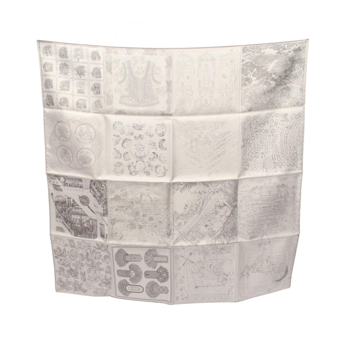 Hermes Hermès Carré 60 Robo Cover Double-Faced Silk Scarf for Women in Gray: --- Catalog ---Category: SizeSize (LxW): 60cm x 60cm / 23.62'' x 23.62''Category: DesignType: ScarfColor: GrayGender: WomenMaterial: Silk Category: GeneralBrand: Hermes--- Item List ---Section: Condit