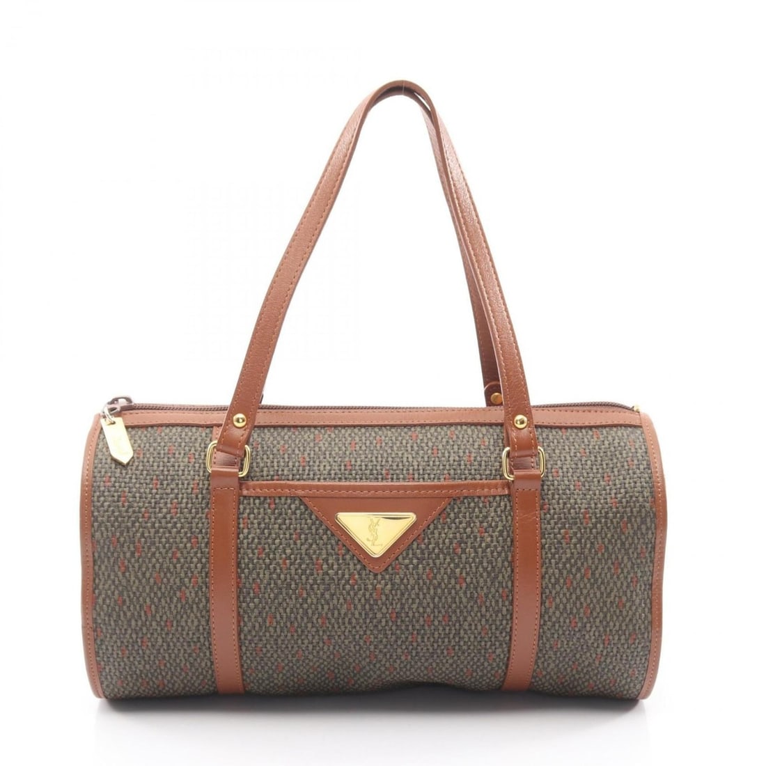 Yves Saint Laurent handbag, coated canvas and leather, women's, green brown: --- Catalog ---Category: SizeSize (HxWxD): 19cm x 29cm x 11cm / 7.48'' x 11.41'' x 4.33''Category: DesignType: HandbagColor: Brown, GreenGender: WomenMaterial: Coated canvas , PVC , Leather Category: