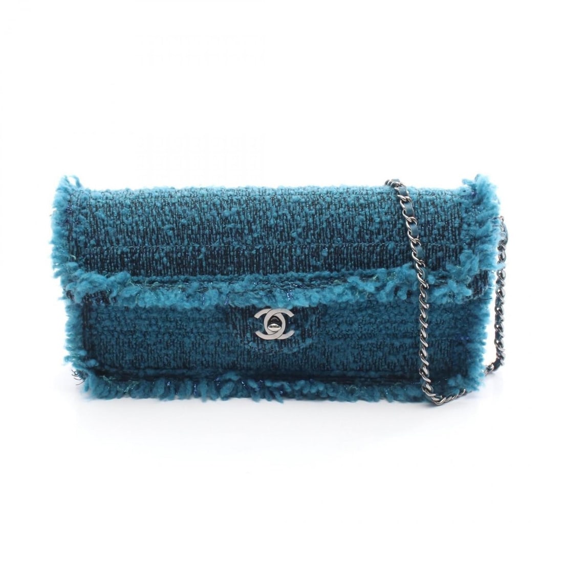 Chanel Coco Mark Shoulder Bag, Fabric, Women's, Green and Black: --- Catalog ---Category: SizeSize (HxWxD): 14cm x 27cm x 4cm / 5.51'' x 10.62'' x 1.57''Category: DesignType: Shoulder bagColor: Black, GreenGender: WomenMaterial: Fabric Hardware Color: SilverCategor