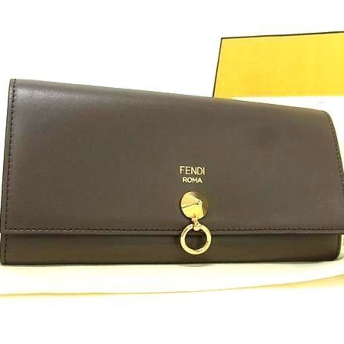 FENDI By the Way Wallet 8M0251 Greige Leather Women's Bifold Long (1 of 9)