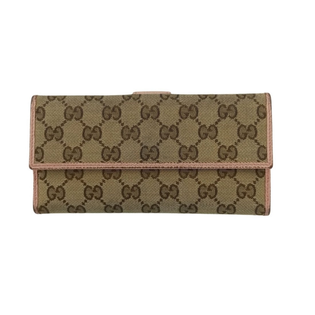 GUCCI W Bifold Long Wallet 231841 Beige Pink GG Canvas and Leather Women's (1 of 10)