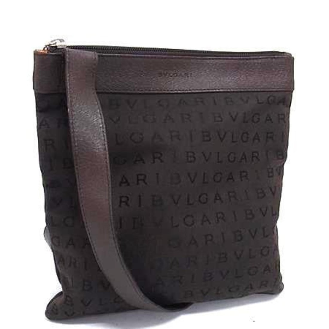 BVLGARI Bvlgari Mania Shoulder Bag in Brown Canvas and Leather for Women: --- Catalog ---Category: SizeSize (HxWxD): 25cm x 22.5cm / 9.84'' x 8.85''Category: DesignType: HandbagColor: BrownGender: WomenMaterial: Canvas , Leather Category: GeneralLine: LogomaniaBrand: Bvlgar
