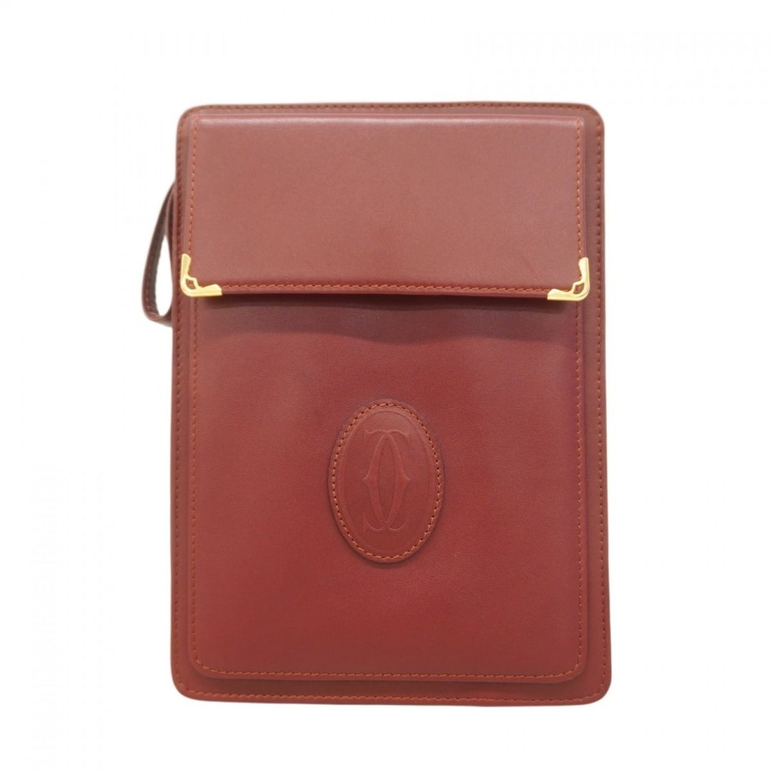Cartier Must Clutch Bag, Leather, Bordeaux, Women's: --- Catalog ---Category: SizeSize (HxWxD): 22cm x 16cm x 4.5cm / 8.66'' x 6.29'' x 1.77''Category: DesignType: Clutch bagColor: BordeauxGender: WomenMaterial: Leather Hardware Color: GoldCategory: Gen