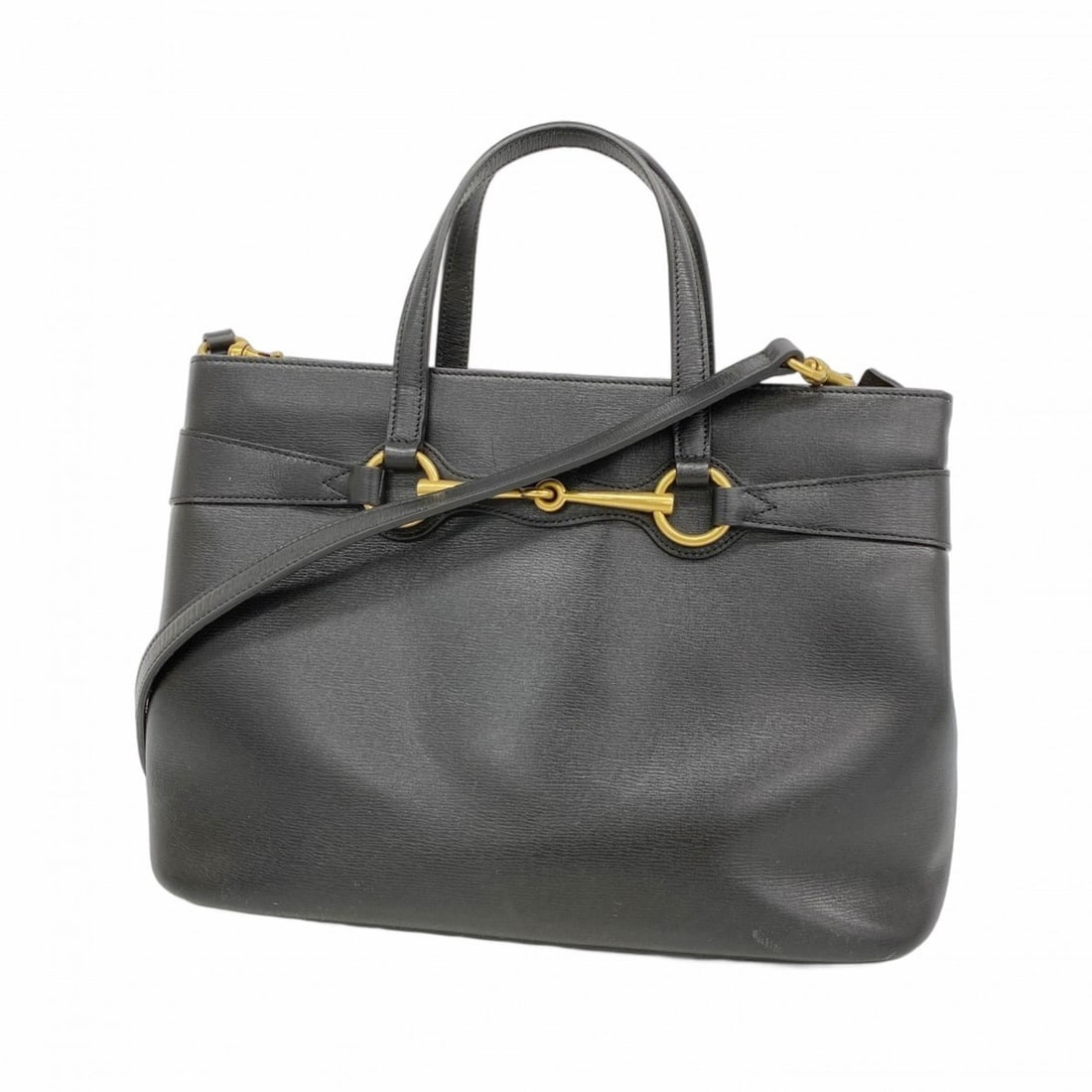 Gucci Horsebit Handbag 319795 Leather Black 2-Way Bag for Women: --- Catalog ---Category: SizeSize (HxWxD): 23.5cm x 33.5cm x 15cm / 9.25'' x 13.18'' x 5.9''Category: DesignType: HandbagColor: BlackGender: WomenMaterial: Leather Hardware Color: GoldCategory: Genera