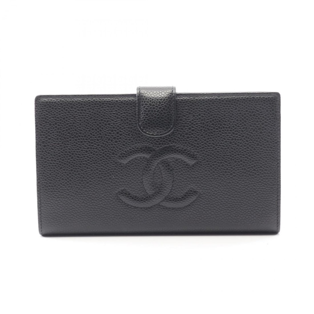 CHANEL Coco Mark Bifold Long Wallet in Grained Calfskin Leather, Women's, Black (1 of 20)