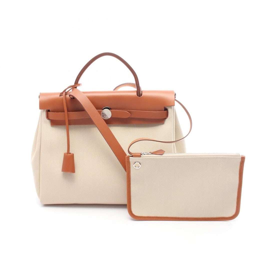 Hermes Hermès Airbag Zip PM Handbag, Leather, Canvas, Toile Militaire, Women's, Beige, Brown: --- Catalog ---Category: SizeSize (HxWxD): 24cm x 31cm x 10cm / 9.44'' x 12.2'' x 3.93''Category: DesignType: Handbag, PouchColor: Beige, BrownGender: WomenMaterial: Leather , Canvas Hardware Color: S