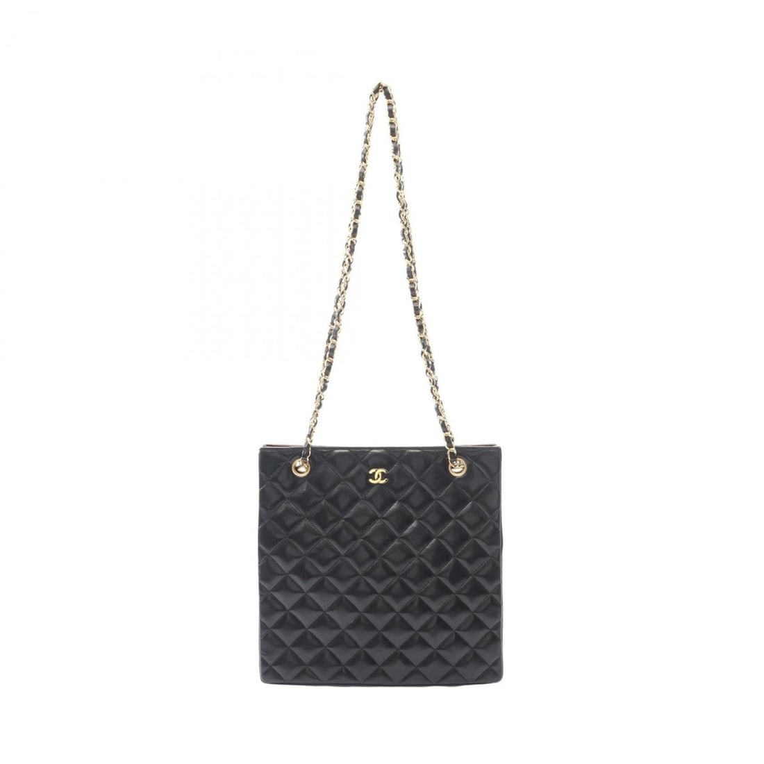 CHANEL Matelasse Tote Bag, Lambskin Leather, Women's, Black: --- Catalog ---Category: SizeSize (HxWxD): 27cm x 27cm x 8cm / 10.62'' x 10.62'' x 3.14''Category: DesignType: Tote bagColor: BlackGender: WomenMaterial: Leather Hardware Color: GoldLeather/Fur Type: