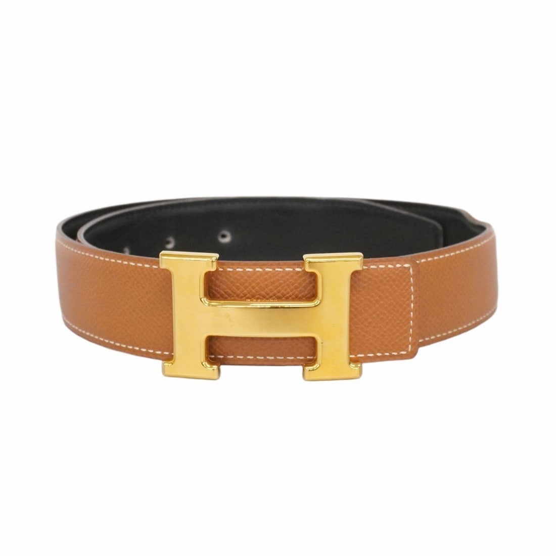 Hermes Hermès Constance Belt, Box Calf Leather, Couchvel, Black and Gold, ?Z Stamp, Men's Women's: --- Catalog ---Category: SizeLength: 63cm - 68cm / 24.8'' - 26.77''Category: DesignType: Standard beltColor: Black, GoldGender: Men,WomenLeather/Fur Type: Box calf leather, Graine couchevel leatherMat