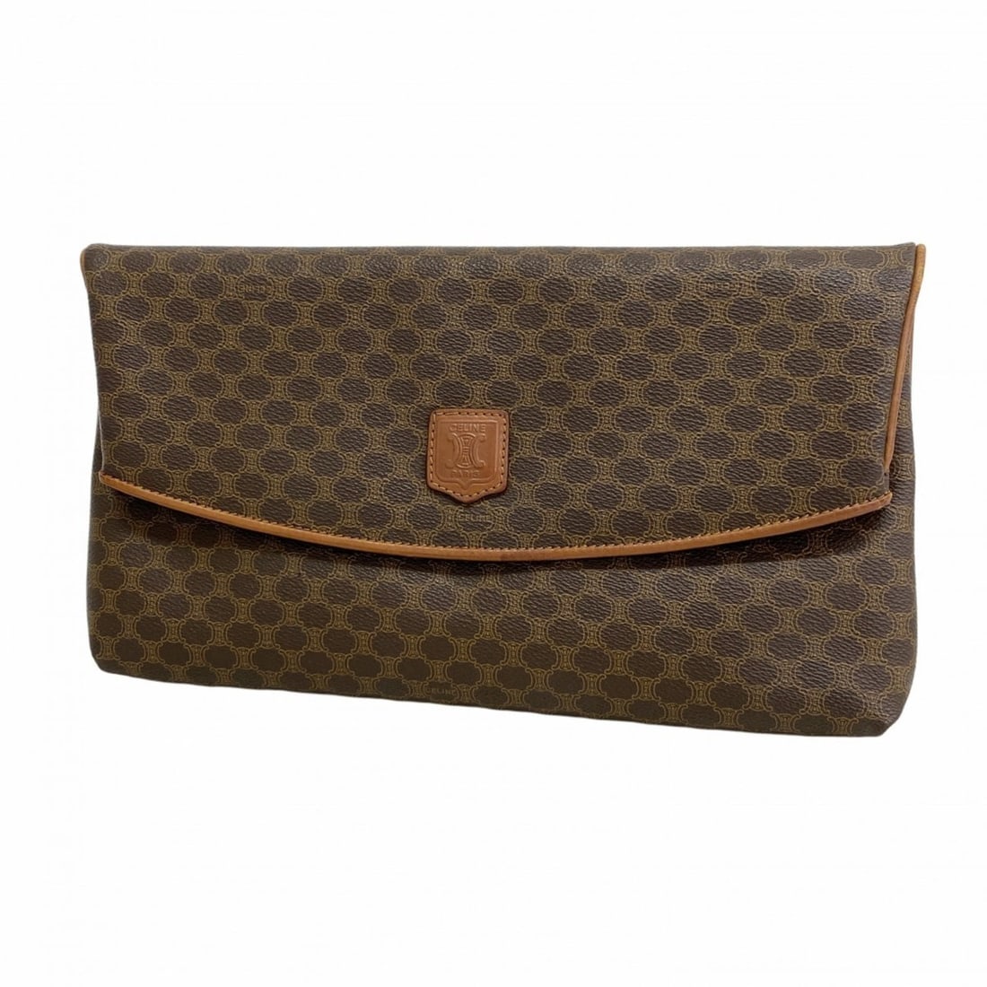 Celine clutch bag in brown Macadam for men and women: --- Catalog ---Category: SizeSize (HxWxD): 19cm x 31cm x 4cm / 7.48'' x 12.2'' x 1.57''Category: DesignType: Clutch bagColor: BrownGender: Men,WomenMaterial: PVC Hardware Color: GoldCategory: GeneralB
